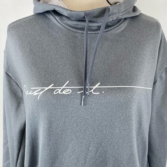 Nike Therma Fleece Sweatshirt Gray Training Hoodie 929693 Just Do It Women Sm - Picture 6 of 13